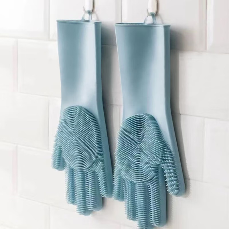 Silicone Dishwashing Gloves, M - Rubber Glove Cleaning ulasan dan harga