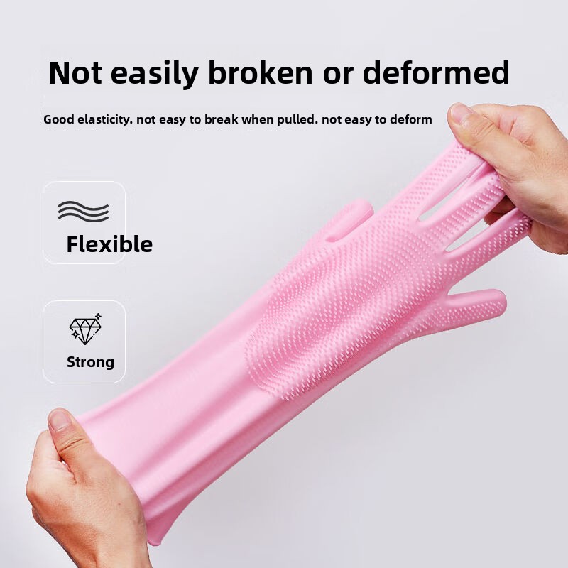 Silicone Dishwashing Gloves, M - Rubber Glove Cleaning ulasan dan harga