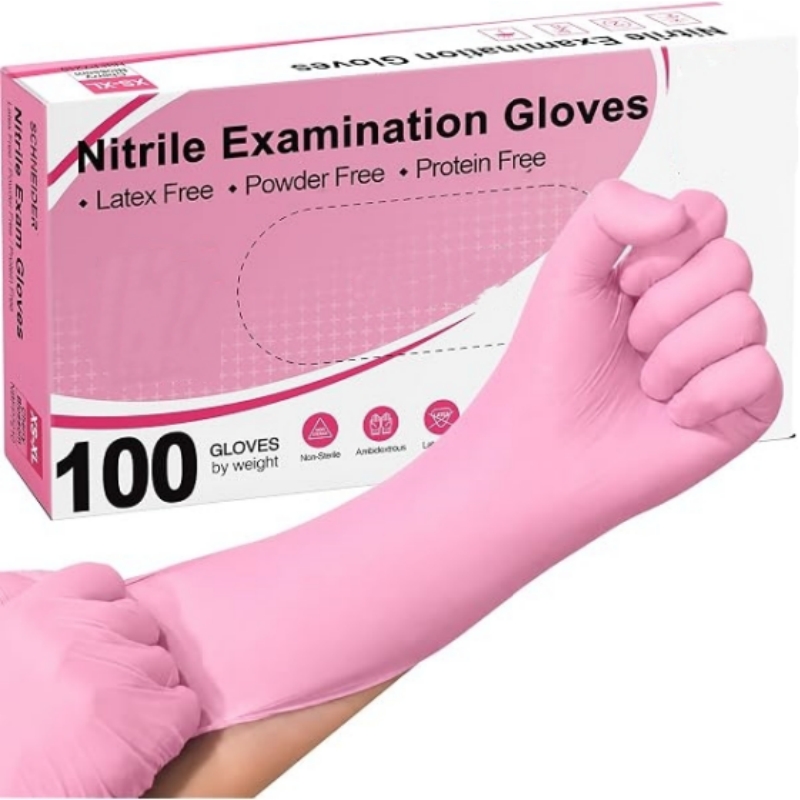 100-200PCS Pink Nitrile Dispos - Rubber Glove Cleaning ulasan dan harga