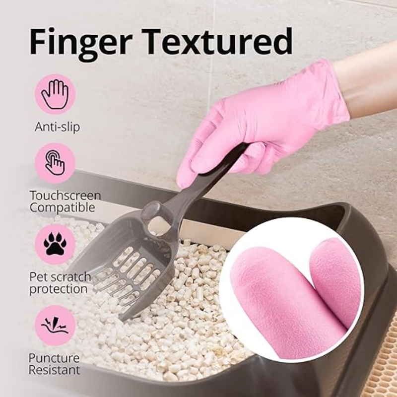 100-200PCS Pink Nitrile Dispos - Rubber Glove Cleaning ulasan dan harga