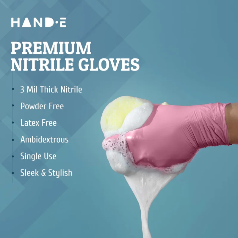 100-200PCS Pink Nitrile Dispos - Rubber Glove Cleaning ulasan dan harga