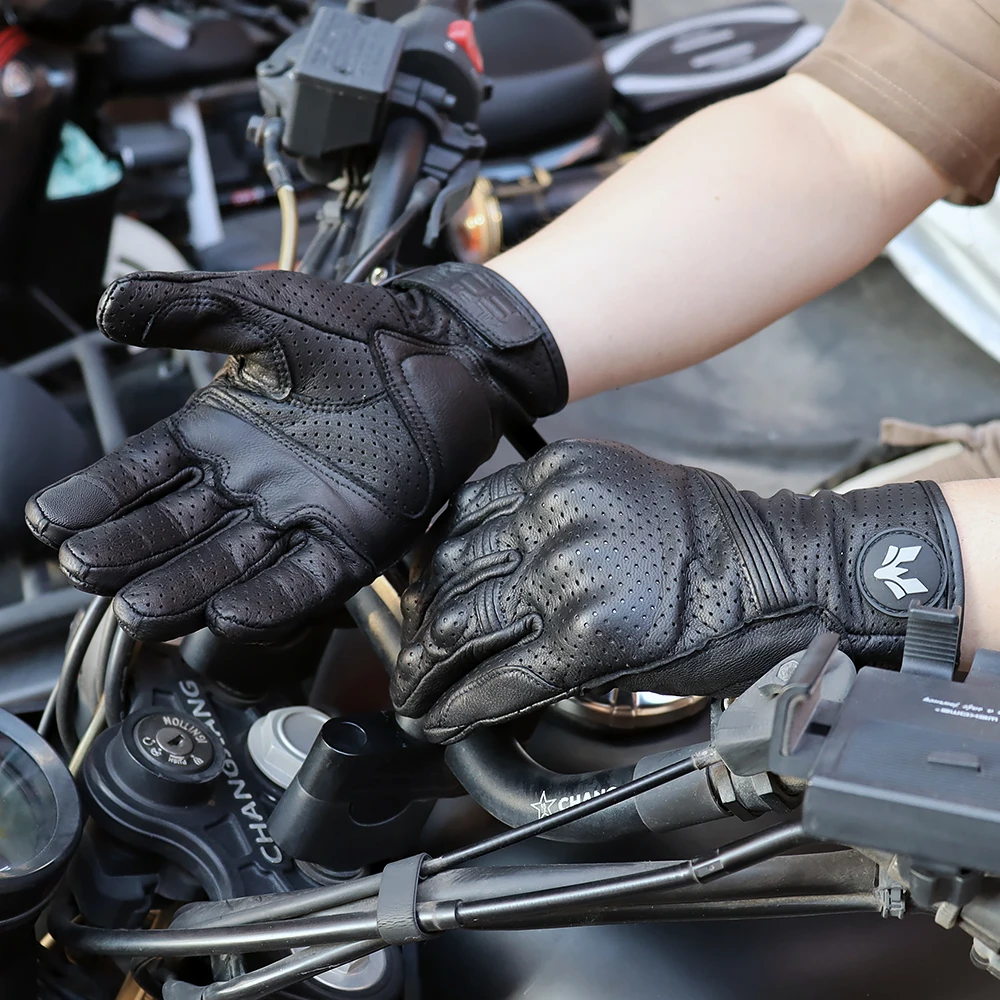 Unisex Vintage Leather Motorcy - Motorcycle Glove Knuckle ulasan dan harga