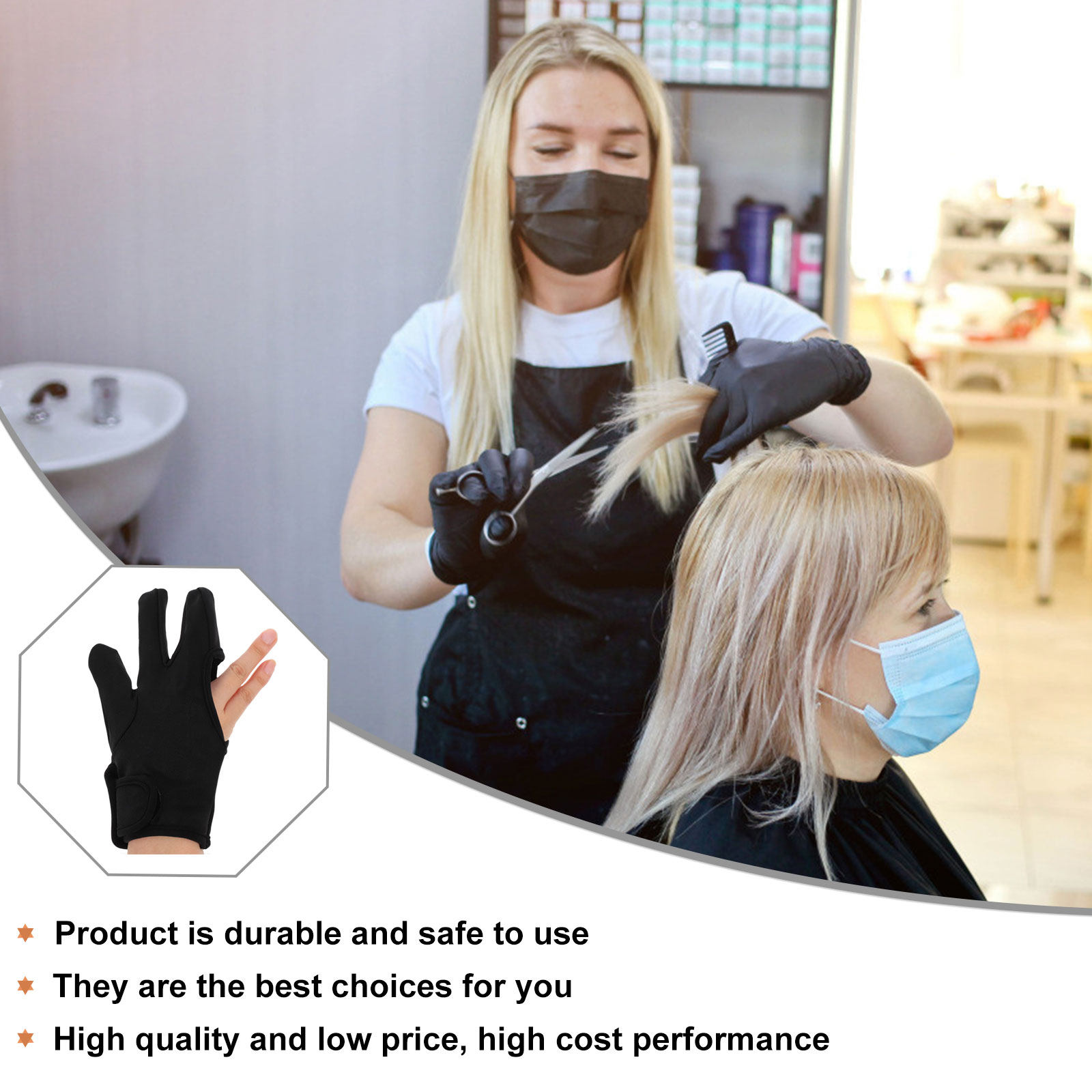 Hairdressing Glove 3 Fingers H - Heat Resistant Glove ulasan dan harga